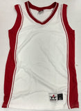 Basketball Jerseys Womens White with Red Trim