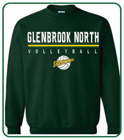 Official 2025 GBN Girls Volleyball Crew Sweatshirt - Forest Green