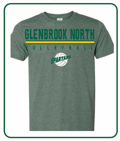 Official 2025 GBN Girls Volleyball T-Shirt - Forest Green Heather