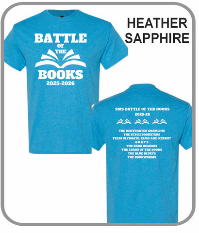25/26 Battle of the Books Official T-Shirt Heather Sapphire